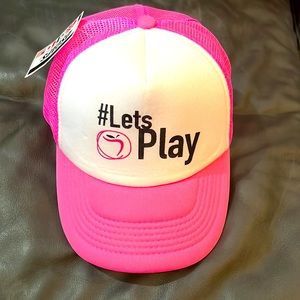 Pink & white trucker hat